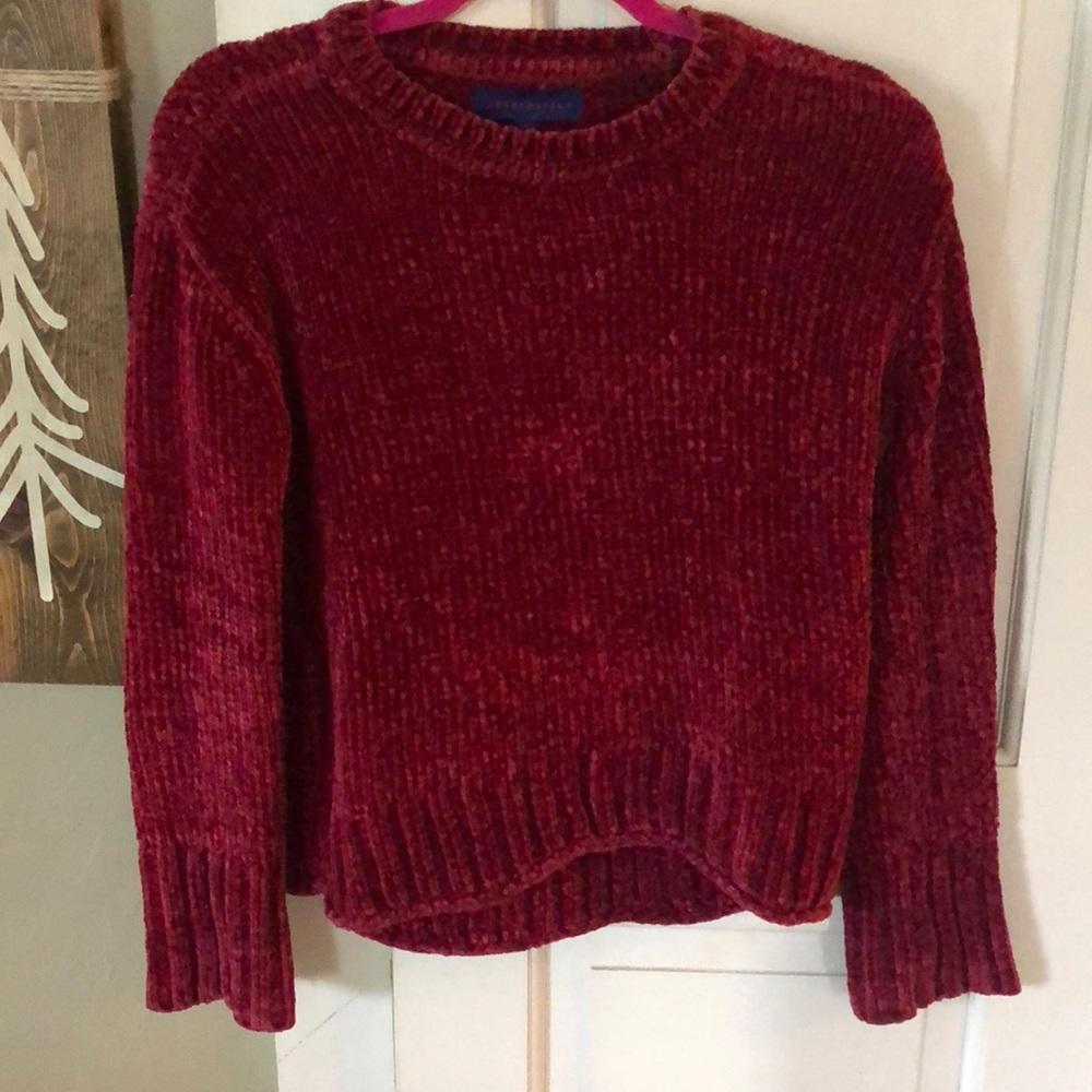 Deep red sweater